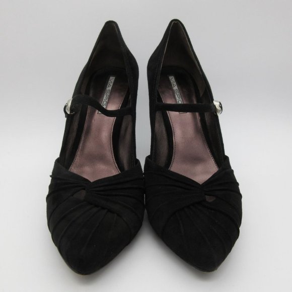 Via Spiga women's Italian suede pleated vamp high heel Mary‎ Jane pumps 8.5 - Picture 2 of 14